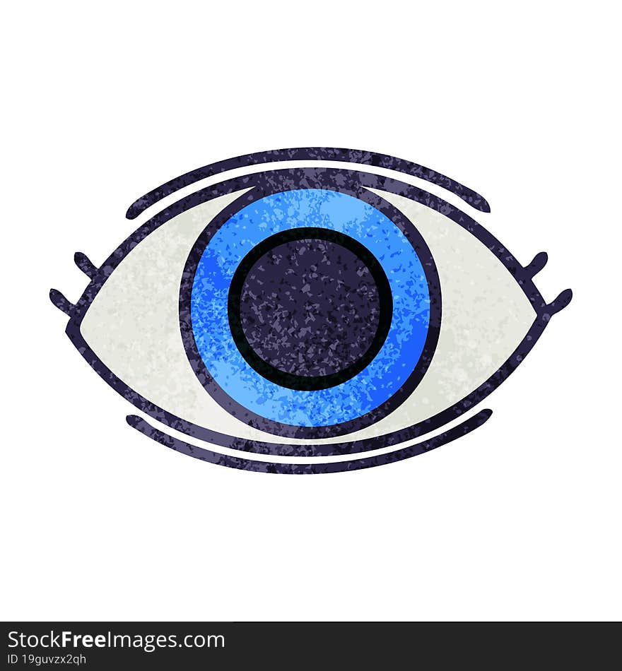 retro grunge texture cartoon eye