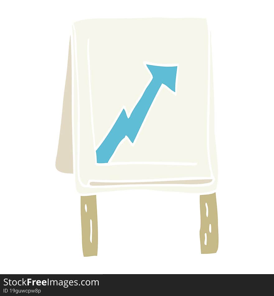 flat color style cartoon business chart with arrow