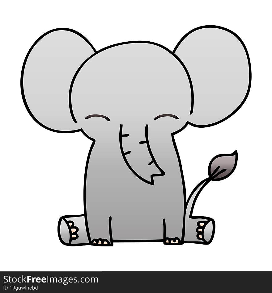 quirky gradient shaded cartoon elephant