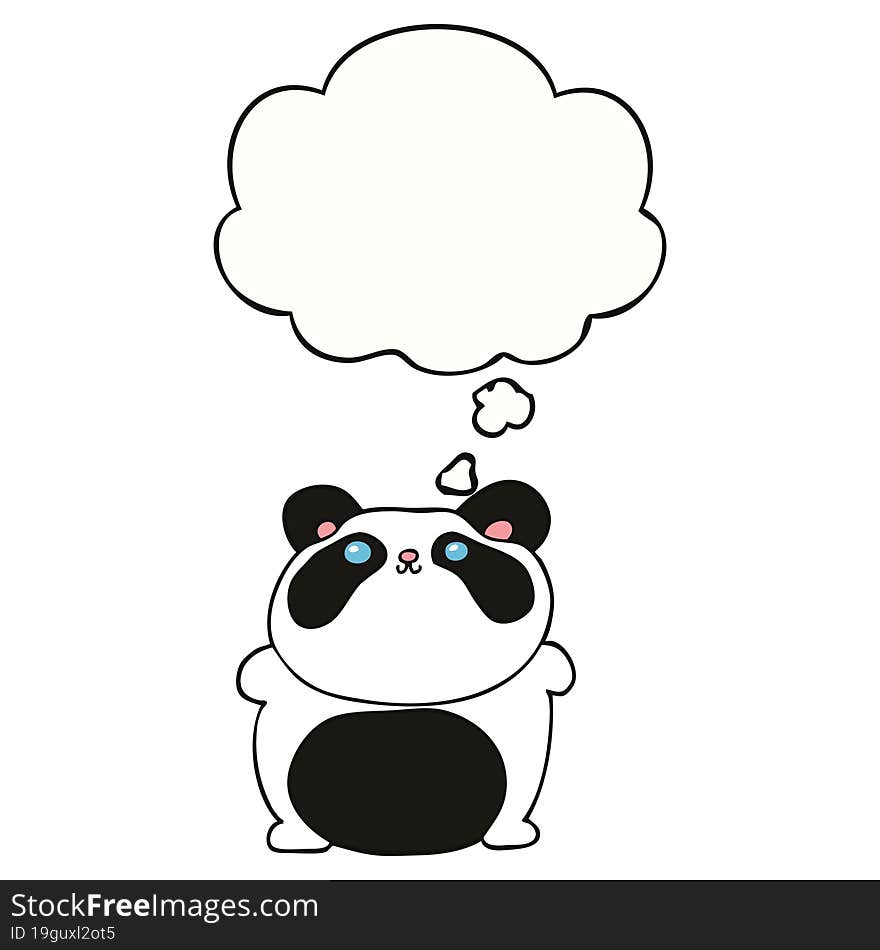 cartoon panda and thought bubble