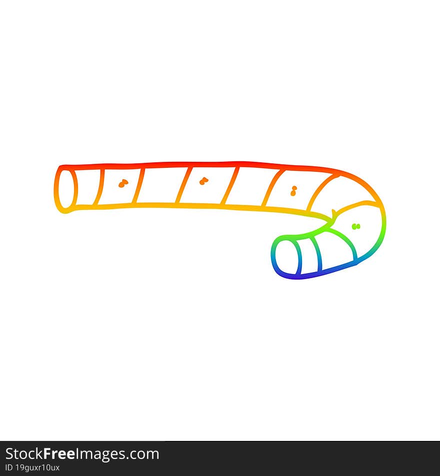 rainbow gradient line drawing cartoon candy cane