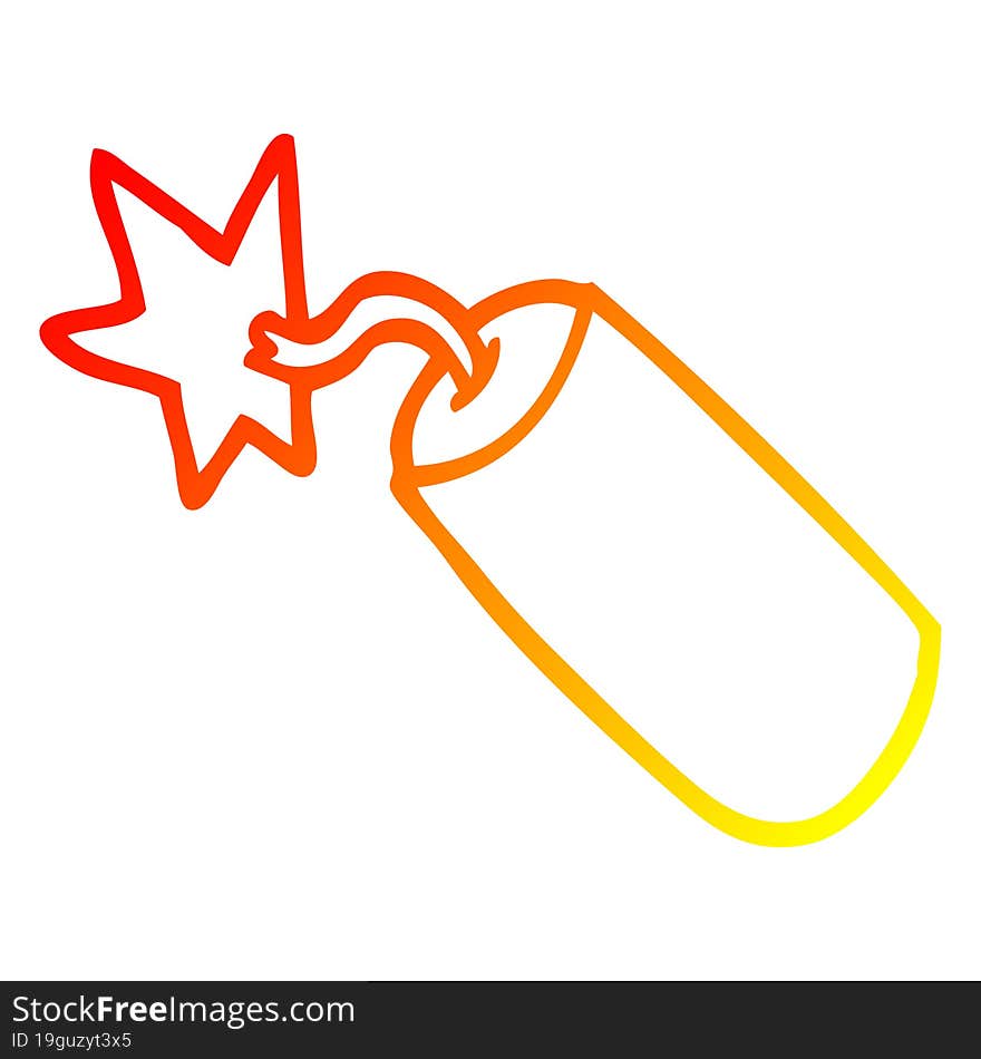 warm gradient line drawing of a cartoon dynamite