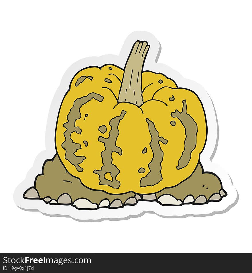 Sticker Of A Cartoon Squash