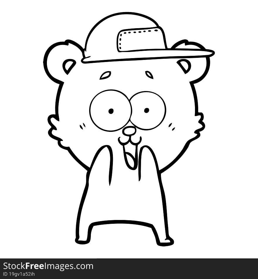 excited teddy bear cartoon. excited teddy bear cartoon