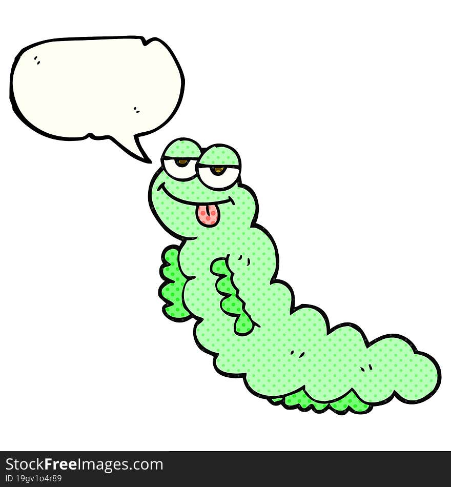 comic book speech bubble cartoon caterpillar