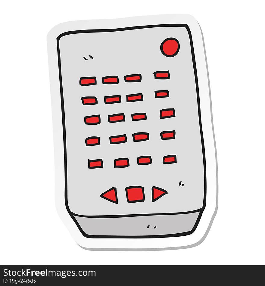 Sticker Of A Cartoon Remote Control