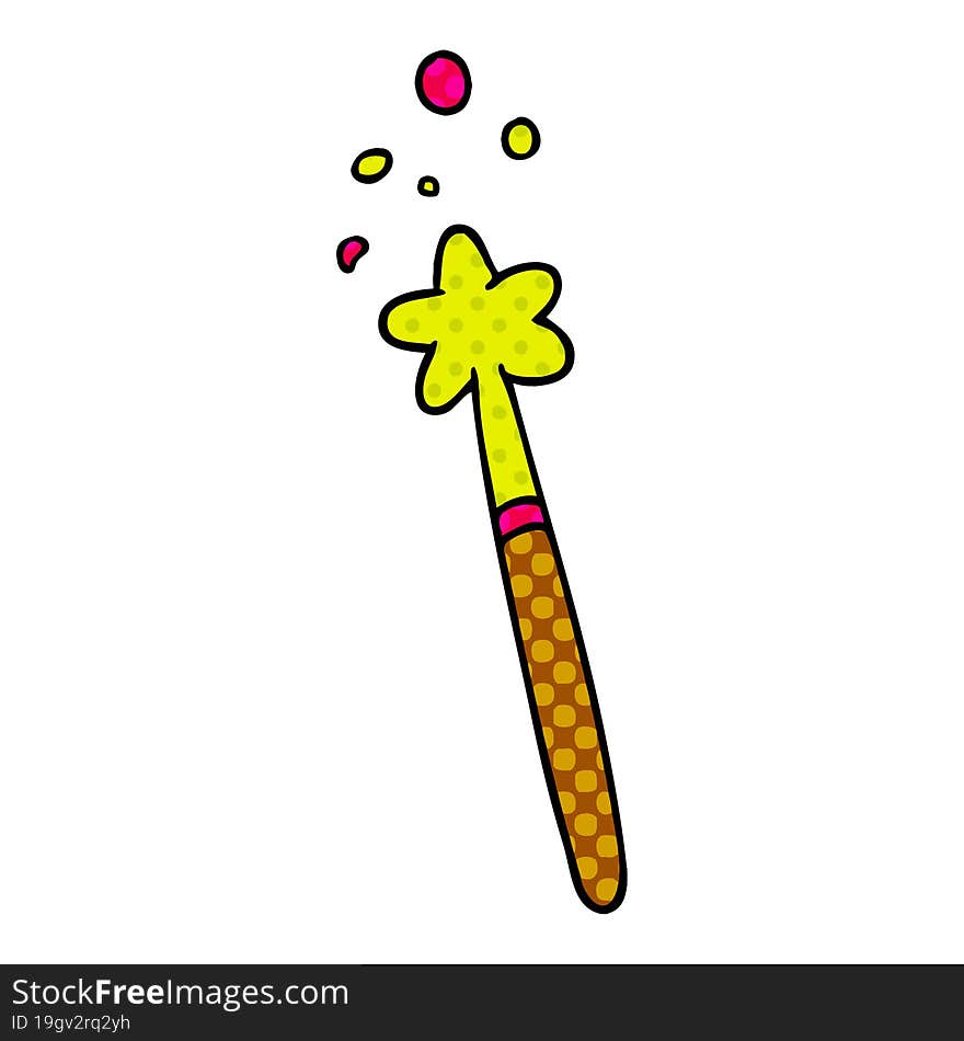 cartoon doodle of a magic wand