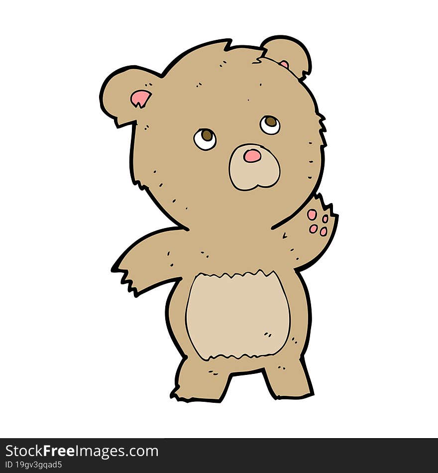 cartoon curious teddy bear