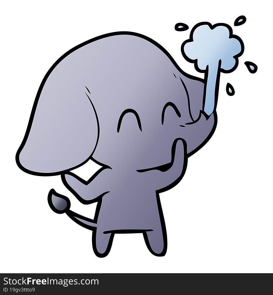 cute cartoon elephant spouting water. cute cartoon elephant spouting water