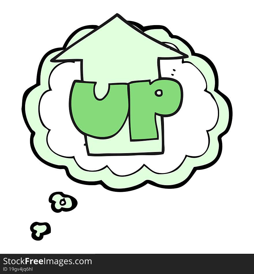 Thought Bubble Cartoon Up Symbol