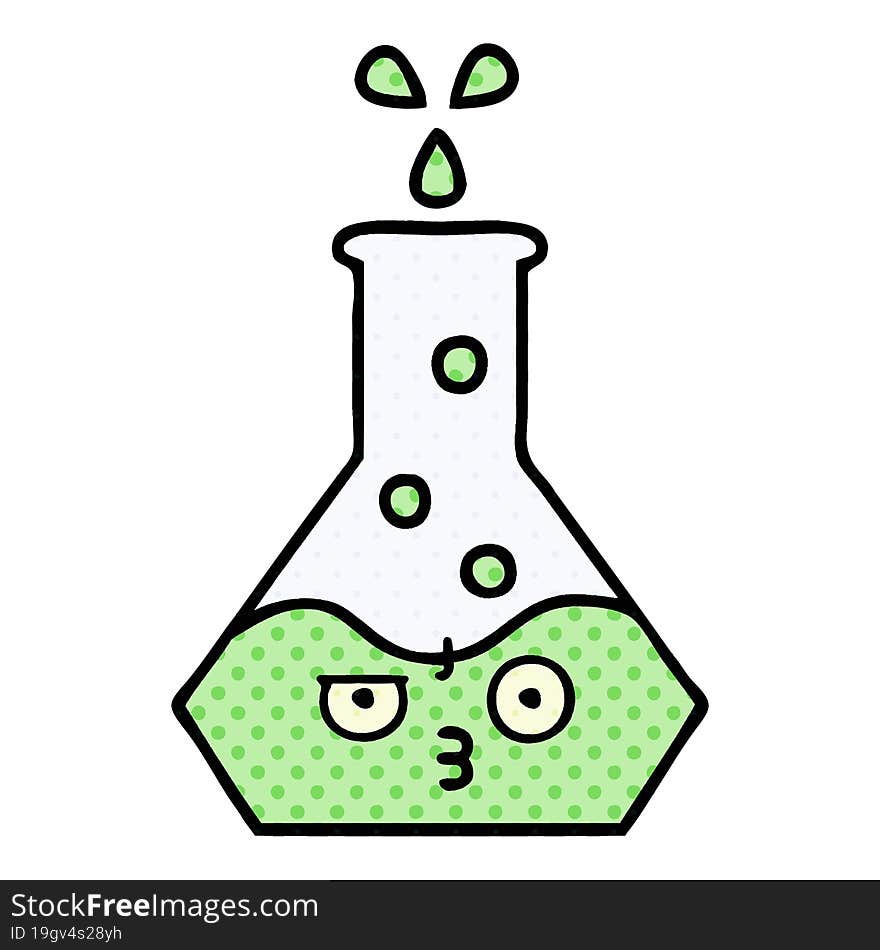 Comic Book Style Cartoon Science Beaker