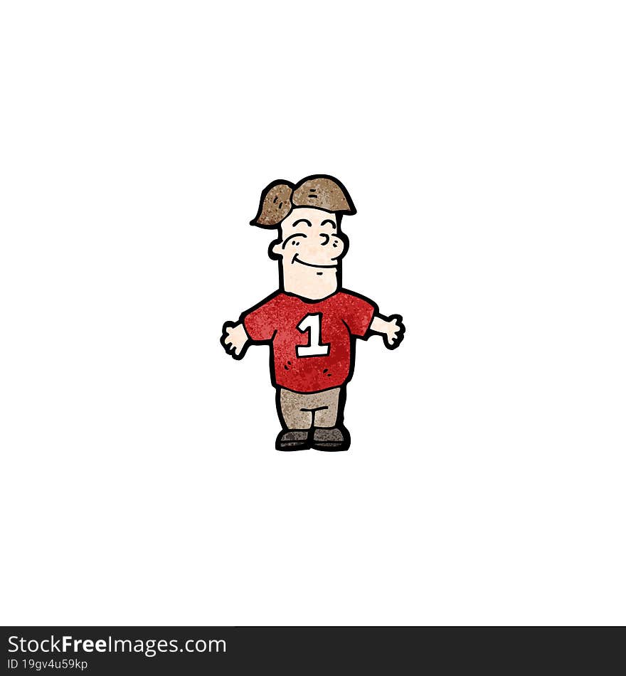 Cartoon Man In Sports Shirt