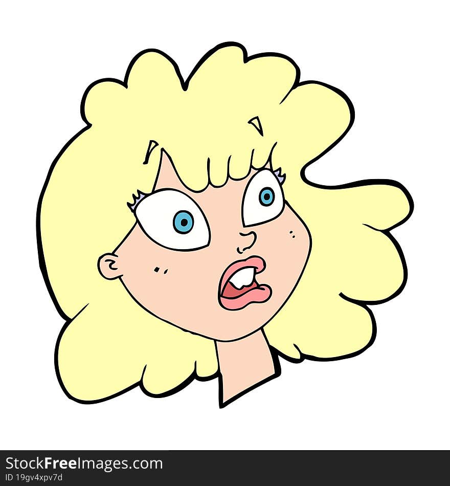 cartoon shocked female face