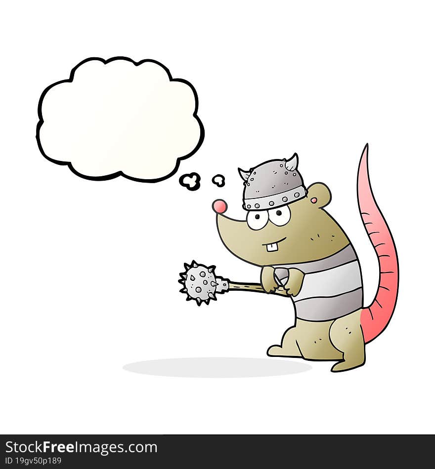 thought bubble cartoon rat warrior