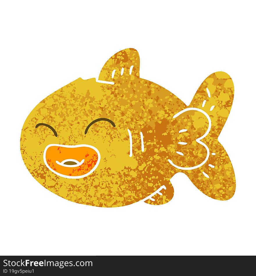 Quirky Retro Illustration Style Cartoon Fish