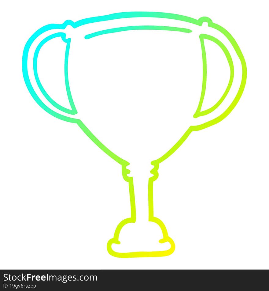 cold gradient line drawing cartoon sports trophy