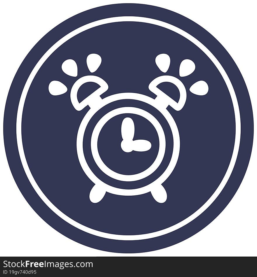 ringing alarm clock circular icon