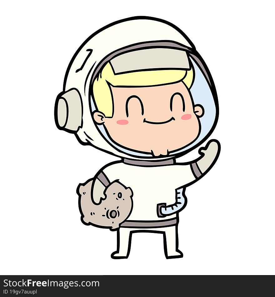 happy cartoon astronaut man. happy cartoon astronaut man