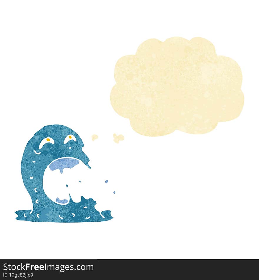 Cartoon Gross Ghost With Thought Bubble