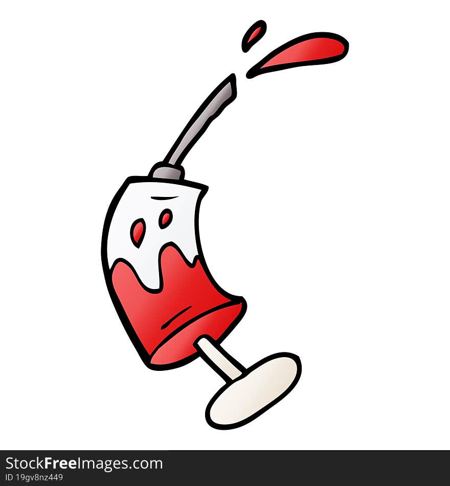 Cartoon Doodle Syringe Of Blood