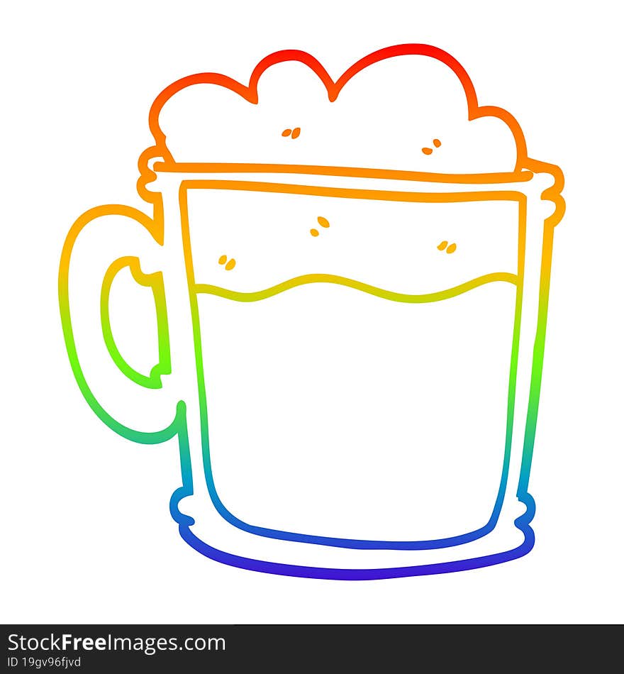 rainbow gradient line drawing cartoon cup of blackberry