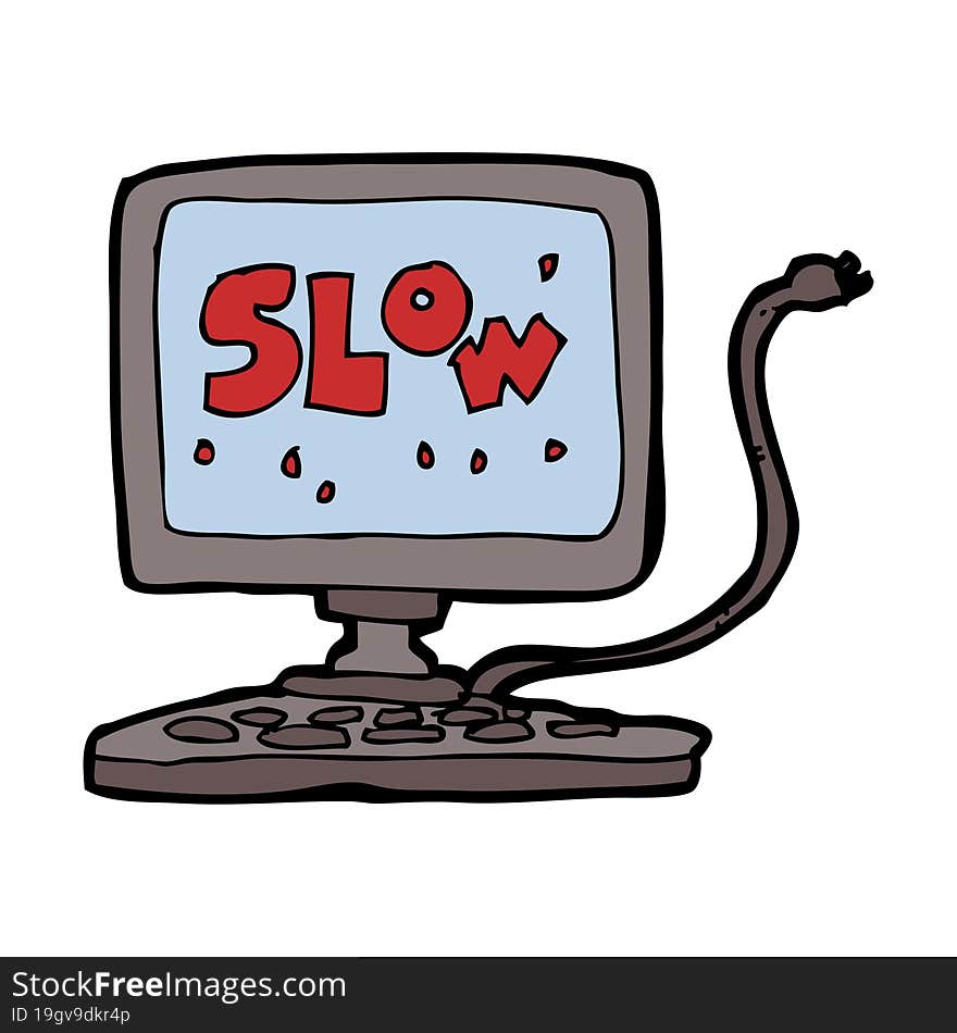 cartoon slow computer