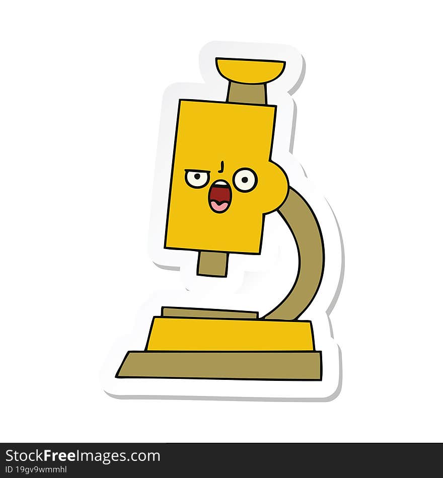 sticker of a cute cartoon microscope