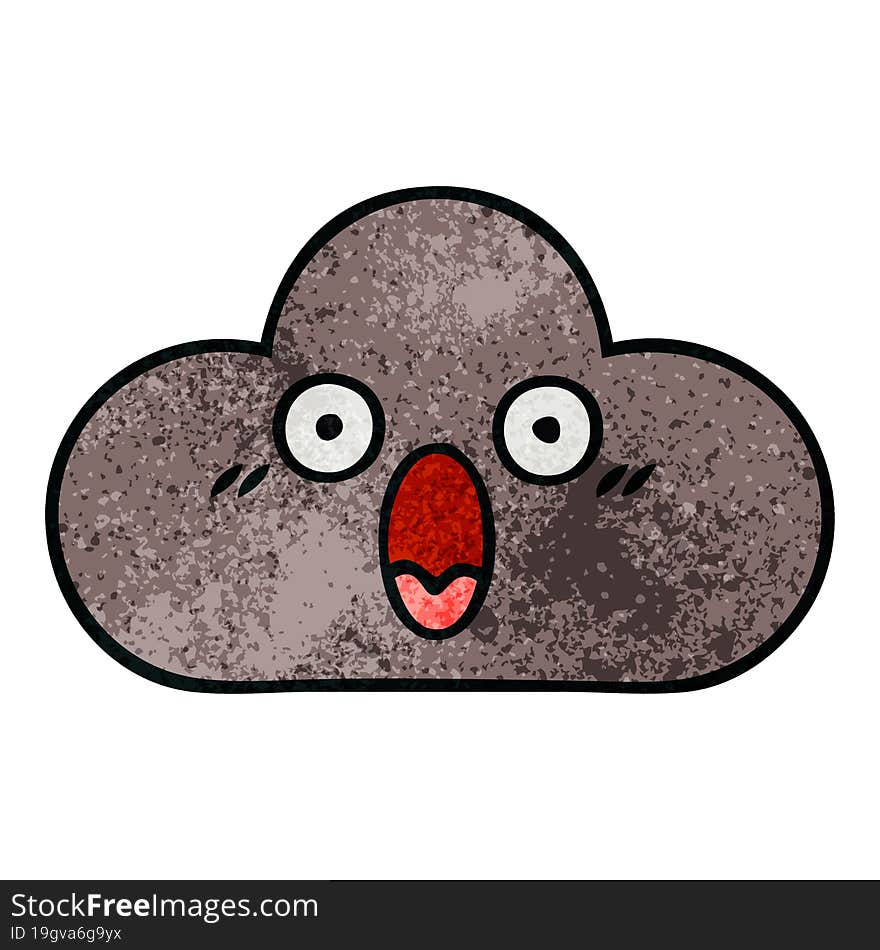 retro grunge texture cartoon of a storm cloud