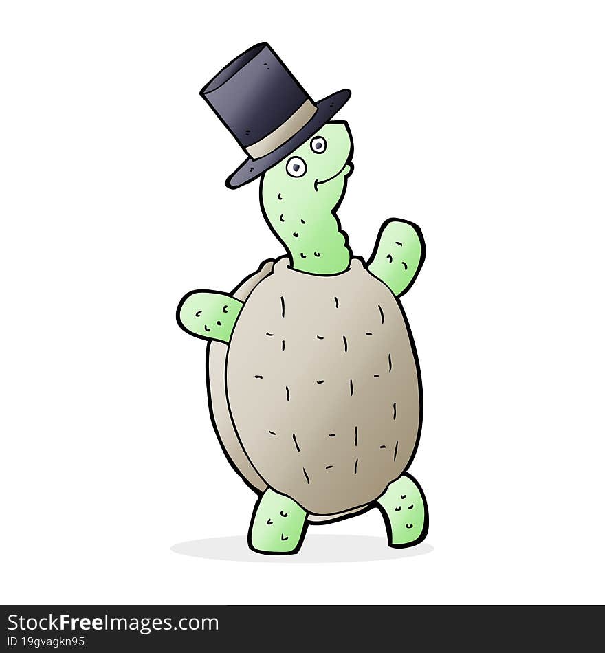 cartoon turtle in top hat