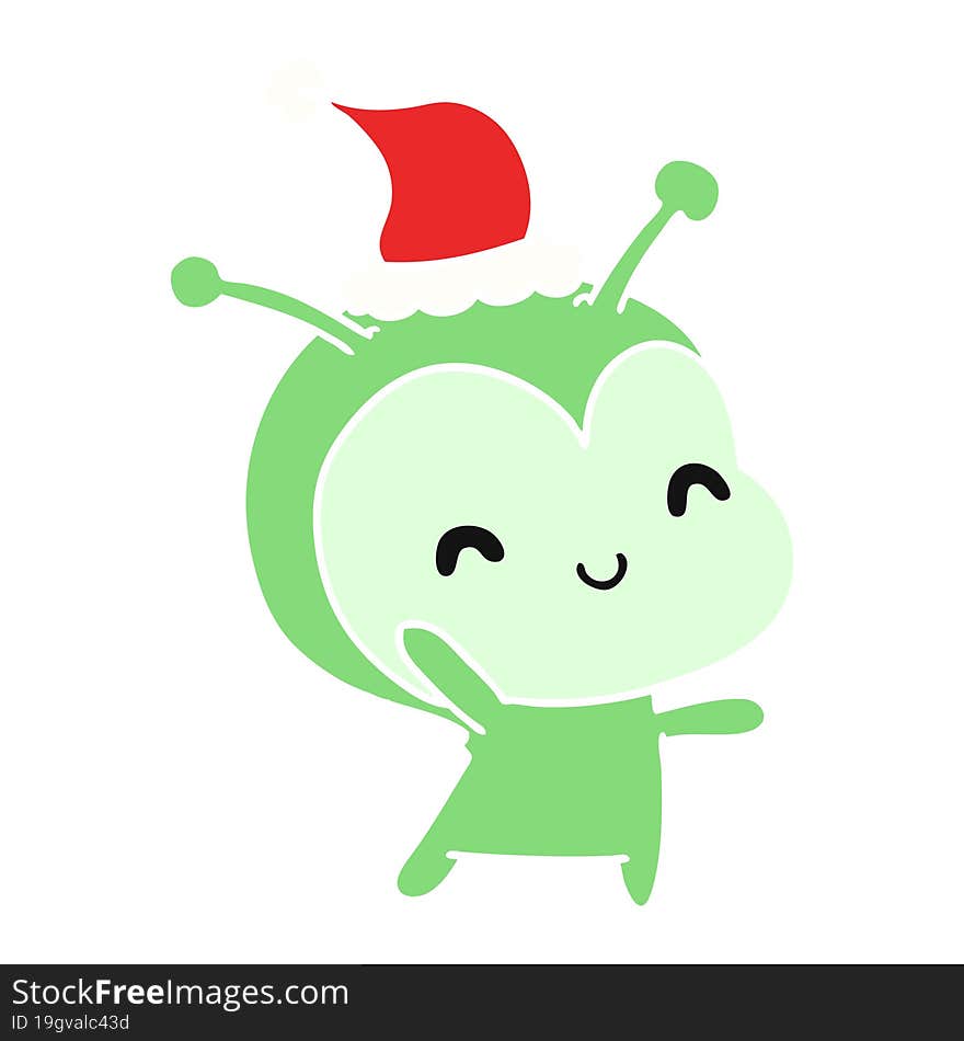 christmas cartoon of kawaii alien