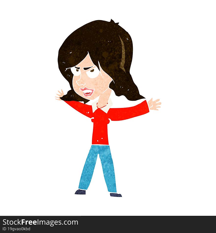 cartoon woman gesturing