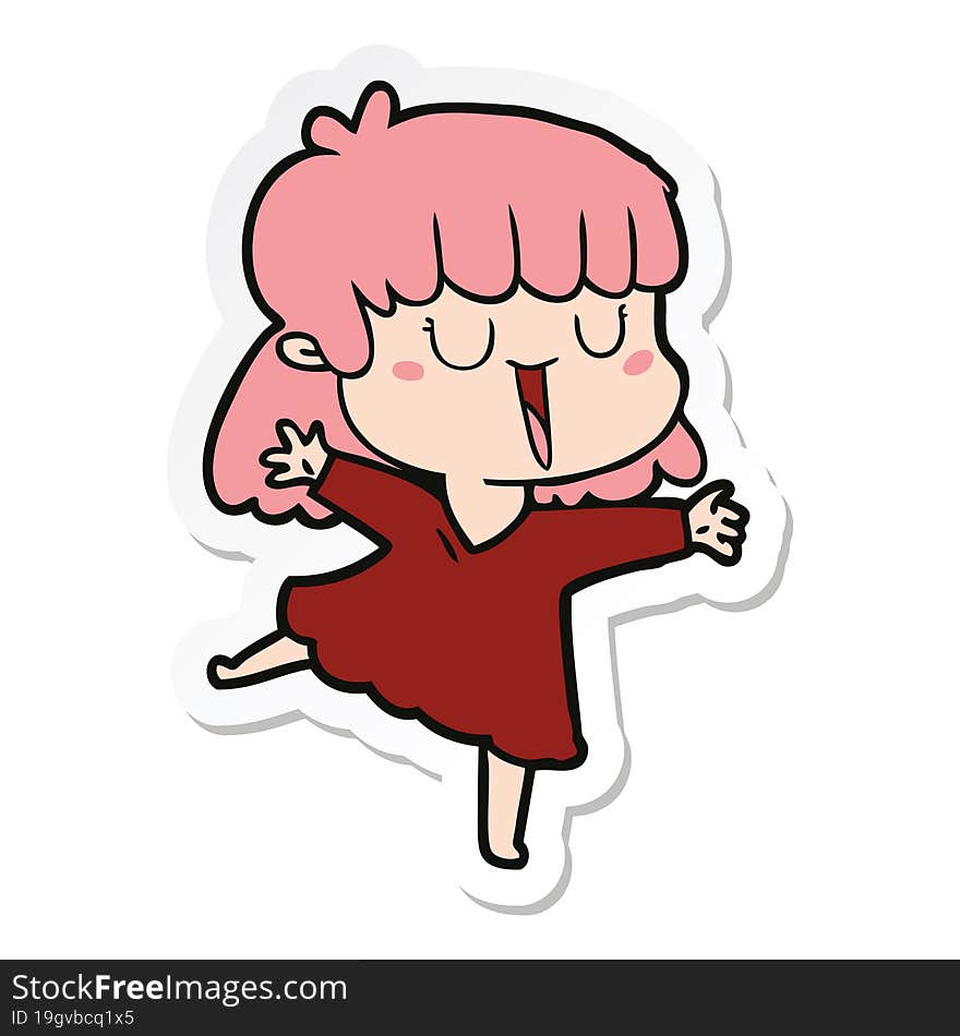 sticker of a cartoon woman