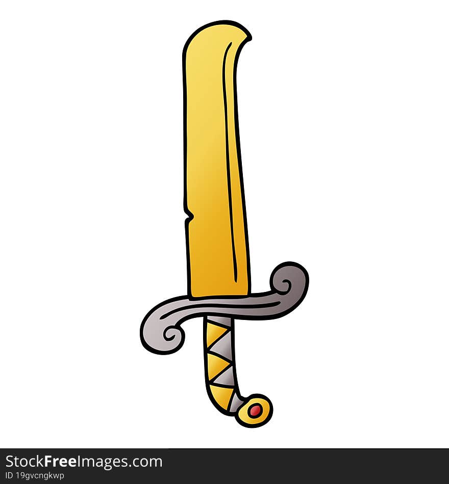 cartoon doodle ancient sword