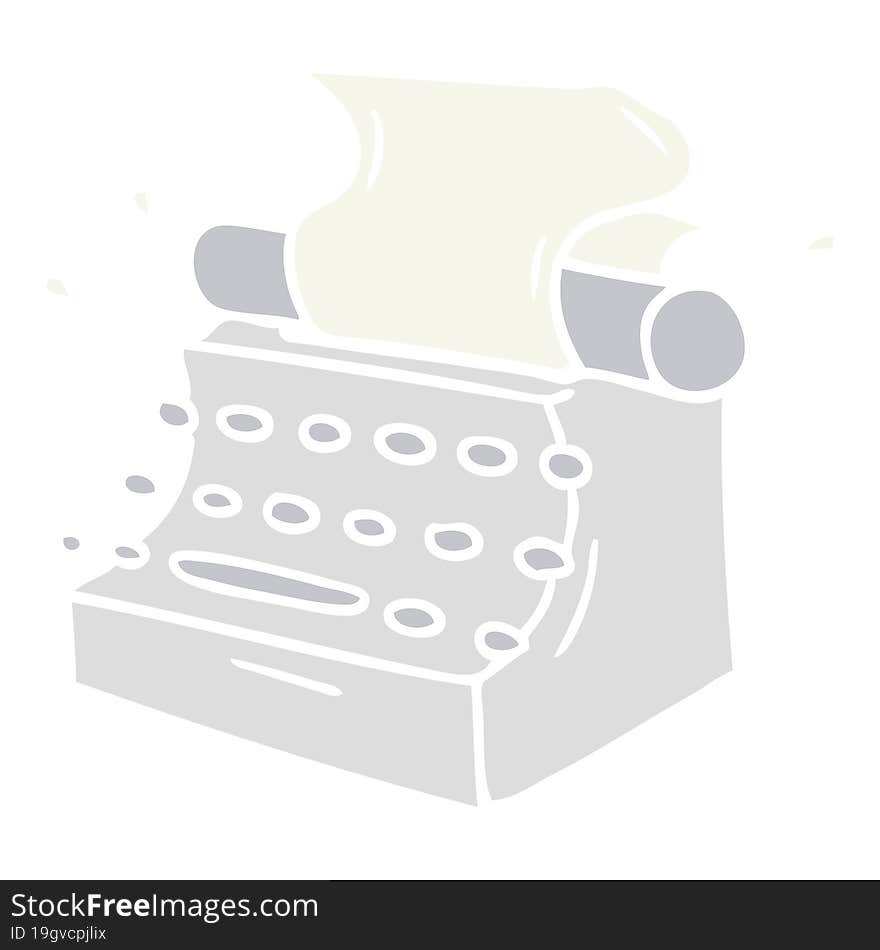 Cartoon Doodle Of Old School Typewriter