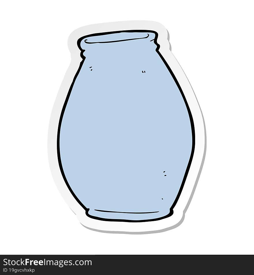 Sticker Of A Cartoon Vase