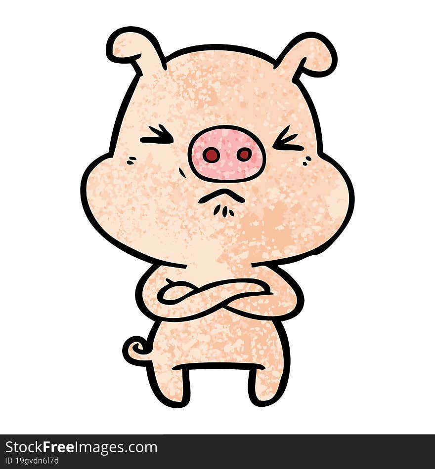 cartoon angry pig. cartoon angry pig