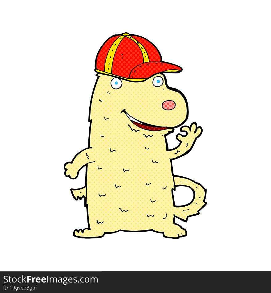 Cartoon Dog Wearing Cap