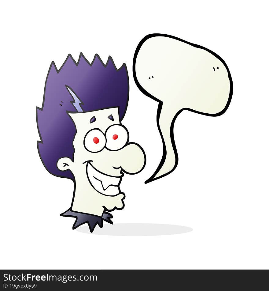 speech bubble cartoon grinning vampire