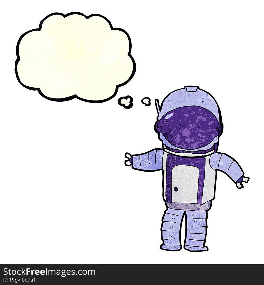 Cartoon Astronaut With Thought Bubble