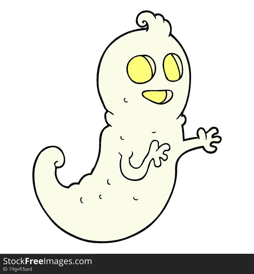 freehand drawn cartoon ghost