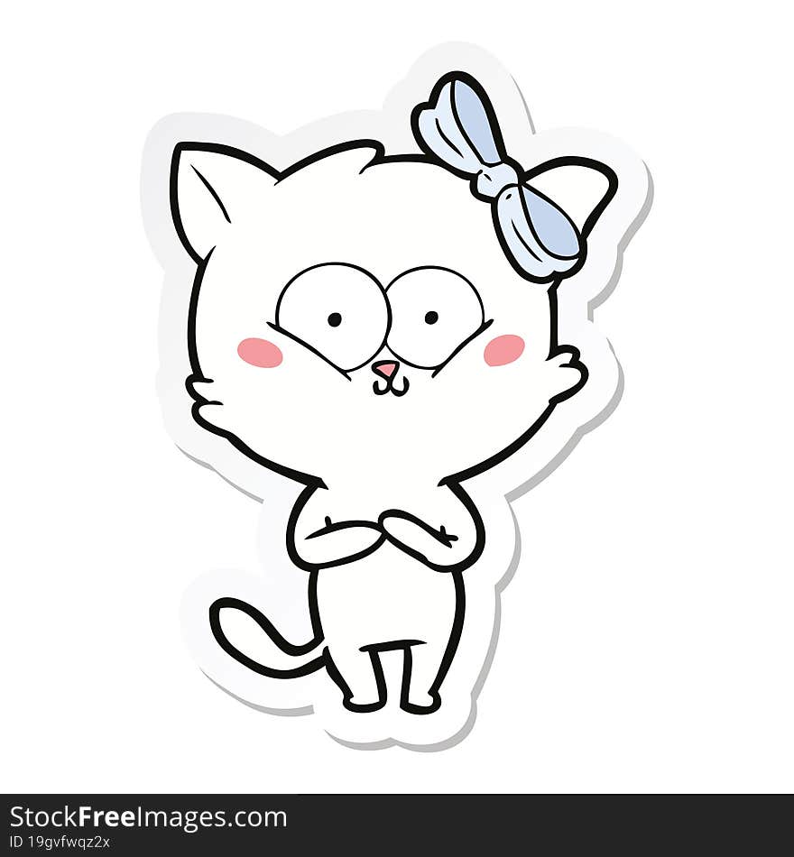 Sticker Of A Cartoon Cat