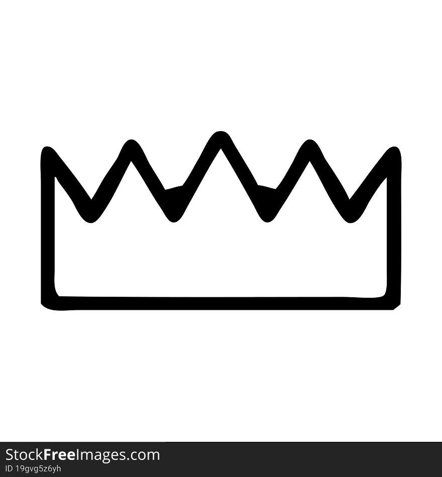 black line tattoo of a crown