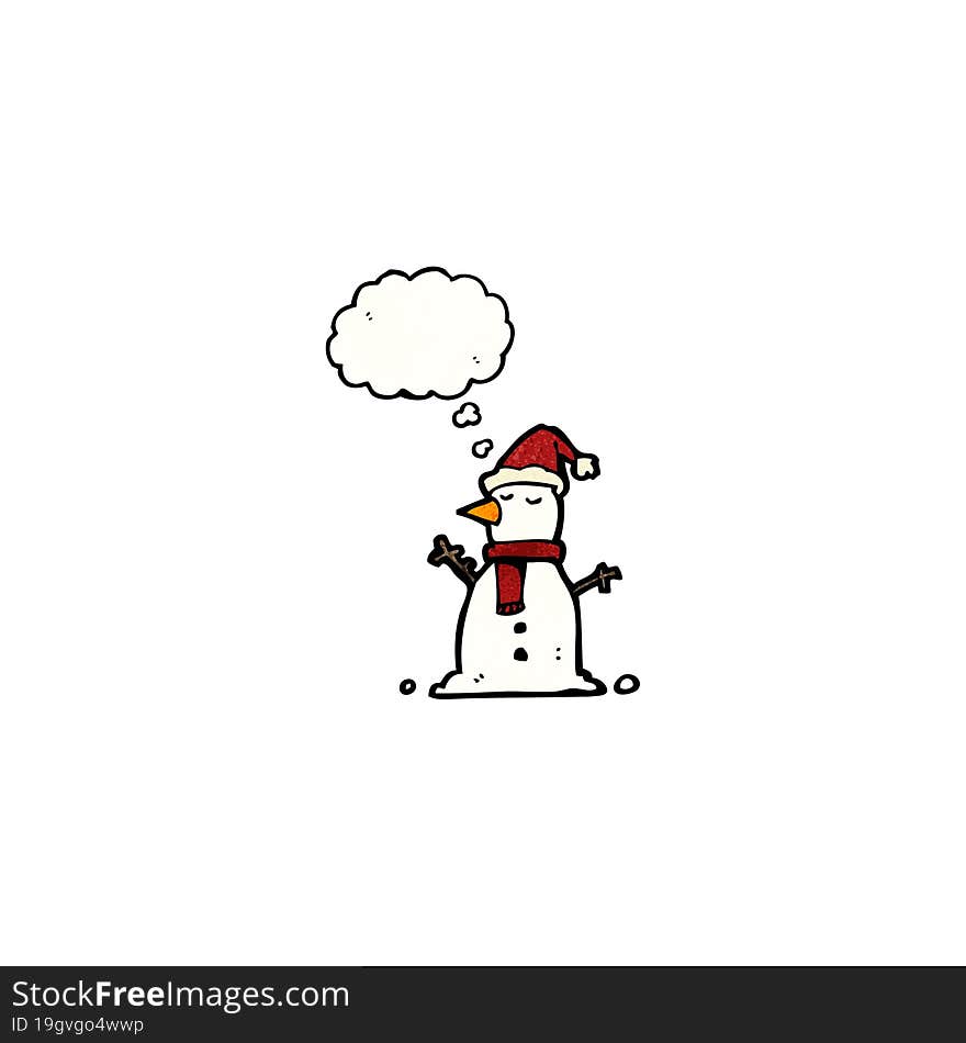 snowman with thought bubble