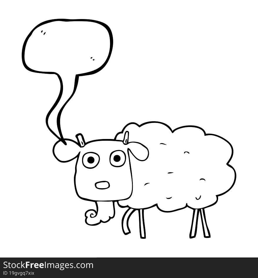 freehand drawn speech bubble cartoon muddy goat