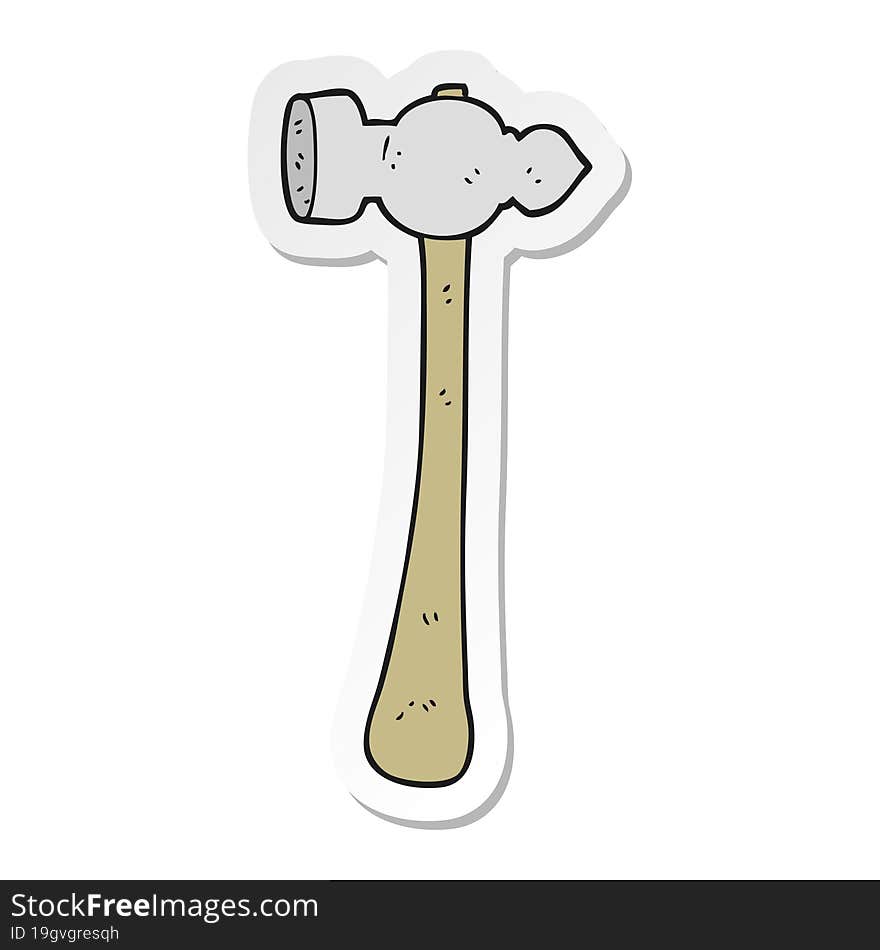 sticker of a cartoon hammer