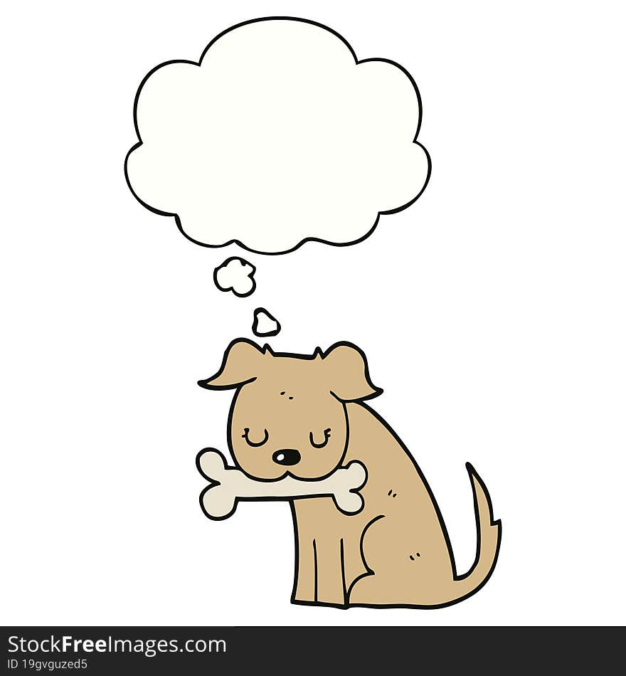 cartoon dog with thought bubble. cartoon dog with thought bubble