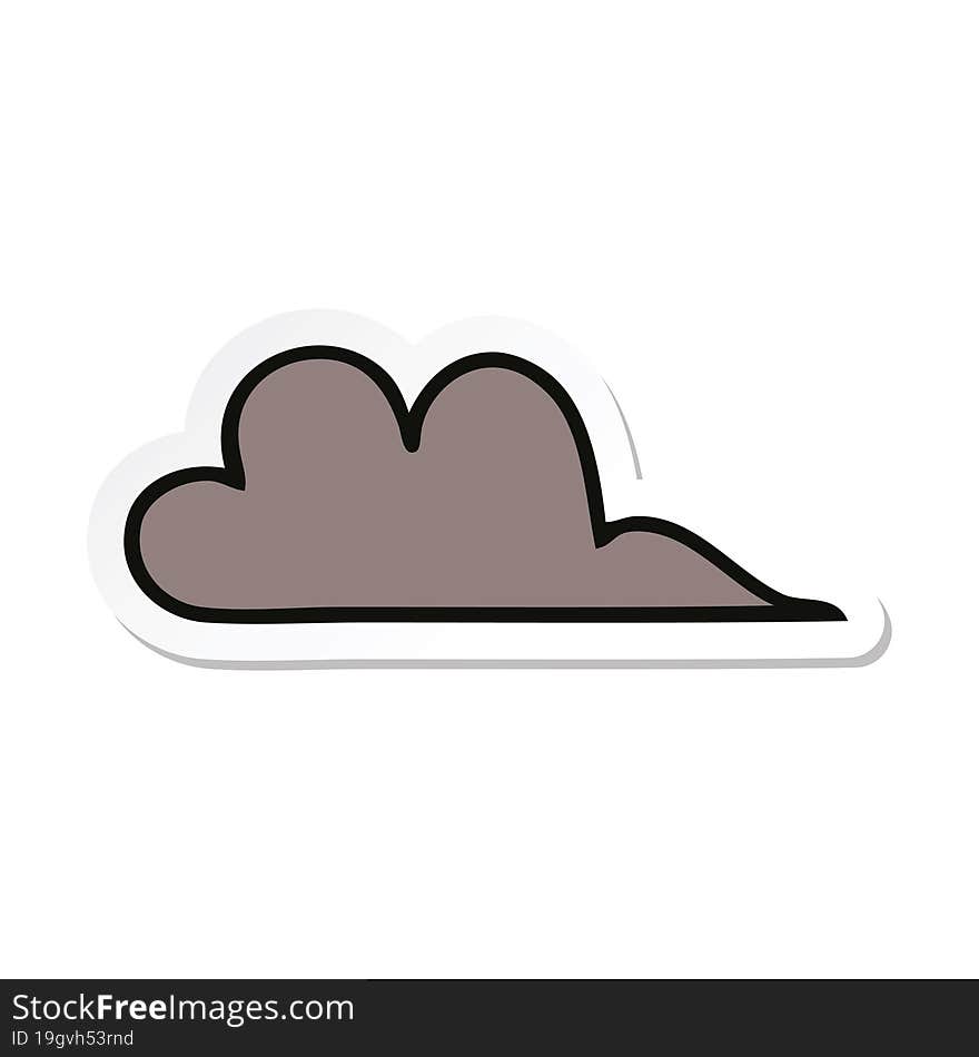 sticker of a cute cartoon storm cloud