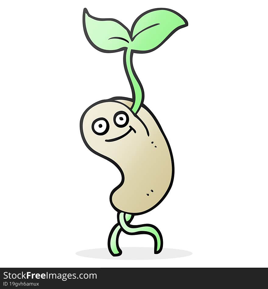 cartoon sprouting seed