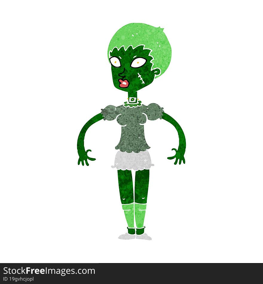 cartoon zombie monster woman