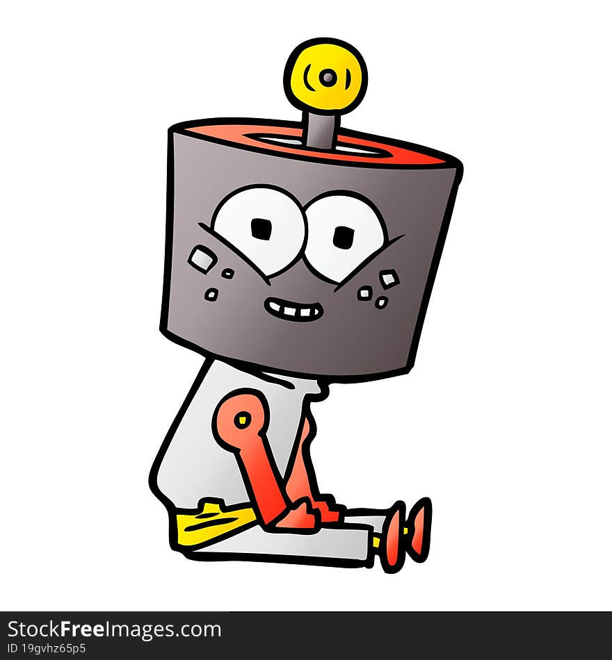 happy cartoon robot. happy cartoon robot